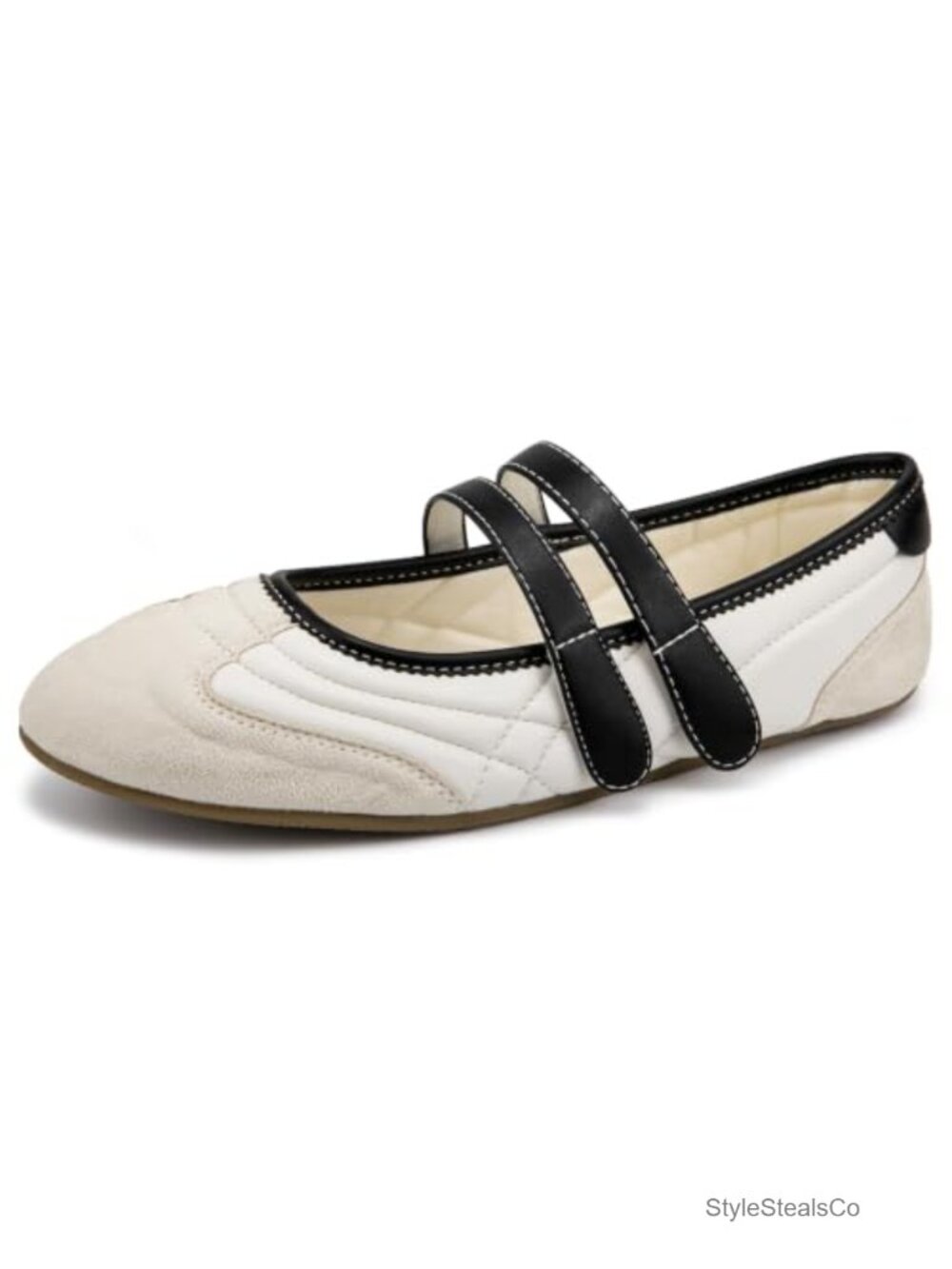 PU Leather Mary Jane Flats Adjustable Slip-On Sneakers Casual Comfort